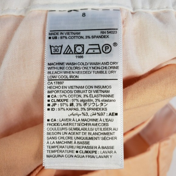 Old Navy Womens Size 8 Orange Chino Mid Rise Shorts Pockets Cotton Stretch - Picture 4 of 10